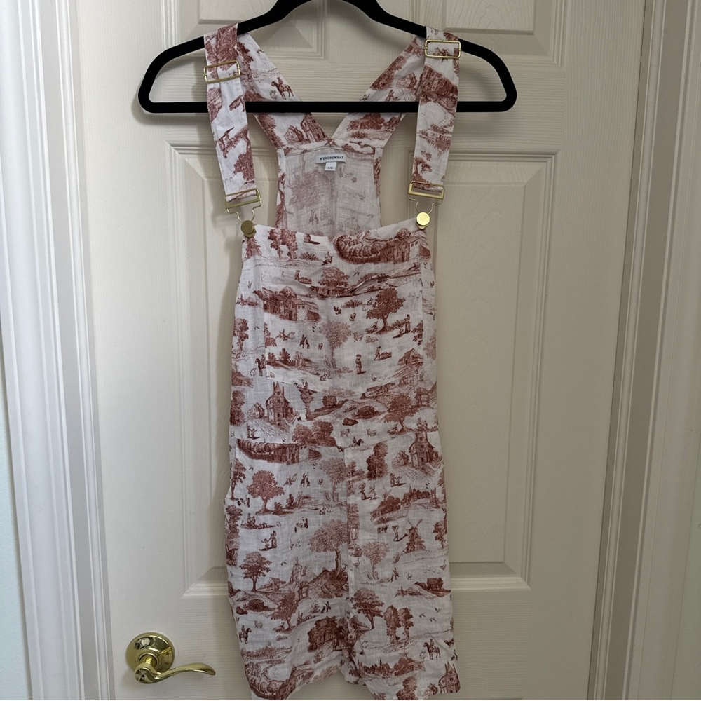 WeWoreWhat Toile Linen Overalls Size Large